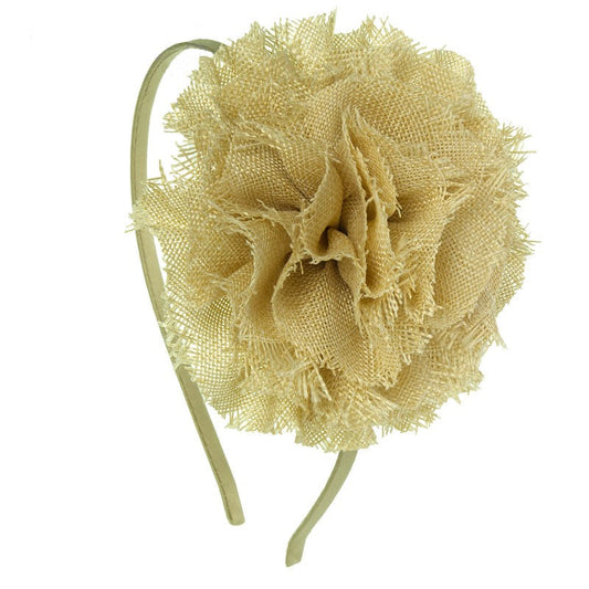 DIADEMA FLOR ENROLLADA RAFIA