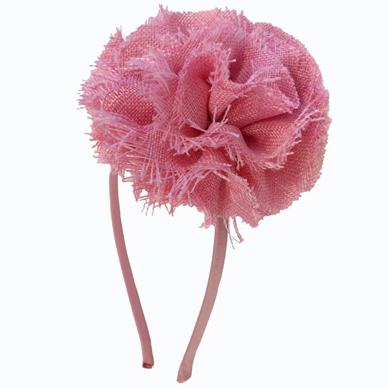 DIADEMA FLOR ENROLLADA RAFIA