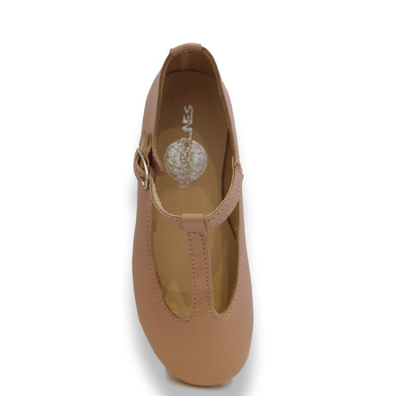 MERCEDITA PIEL CON TIRA EN FORMA DE T Y HEBILLA AL TOBILLO