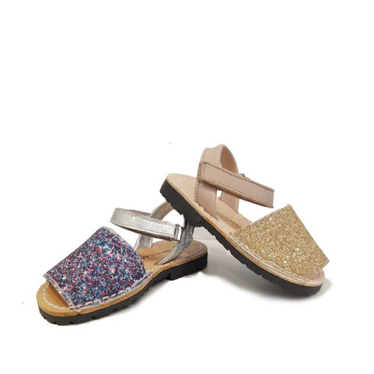 MENORQUINAS AVARCAS GLITTER MATE CON TIRA DE VELCRO