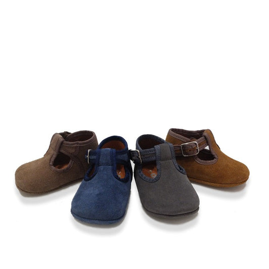 PEPITOS BEBÉ SERRAJE VELCRO CON RIBETE Y HEBILLA